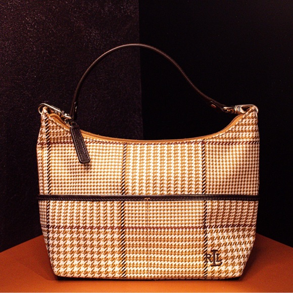 Ralph Lauren Handbags - Lauren Ralph Lauren:  Vintage Autre Marque Houndstooth Canvas Handbag